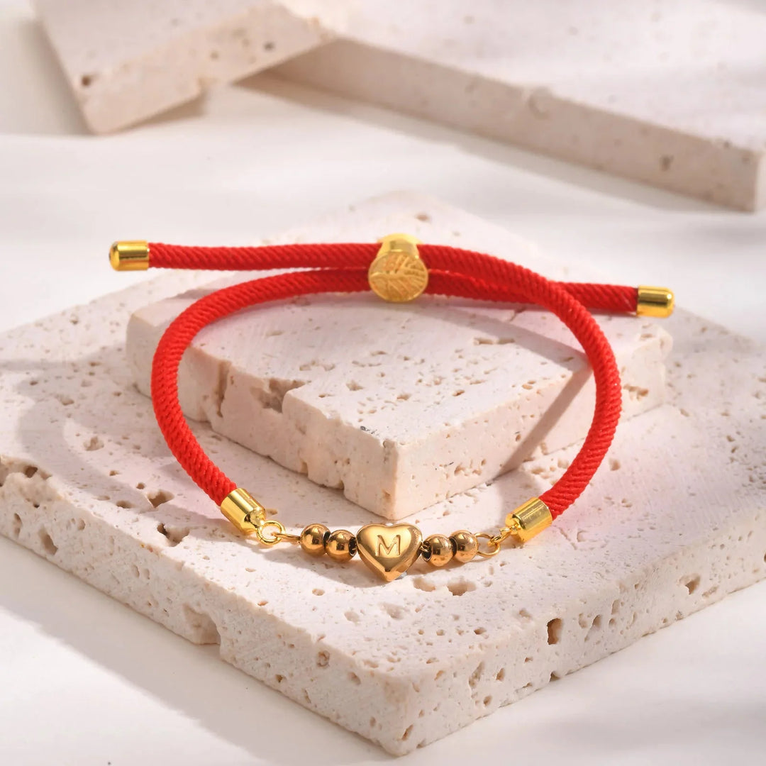 Heart Letter Initial Milan Rope Bracelet