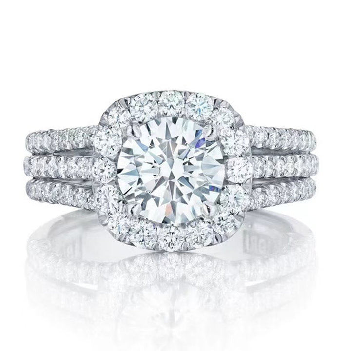 Bold Three Row Pavé Ring
