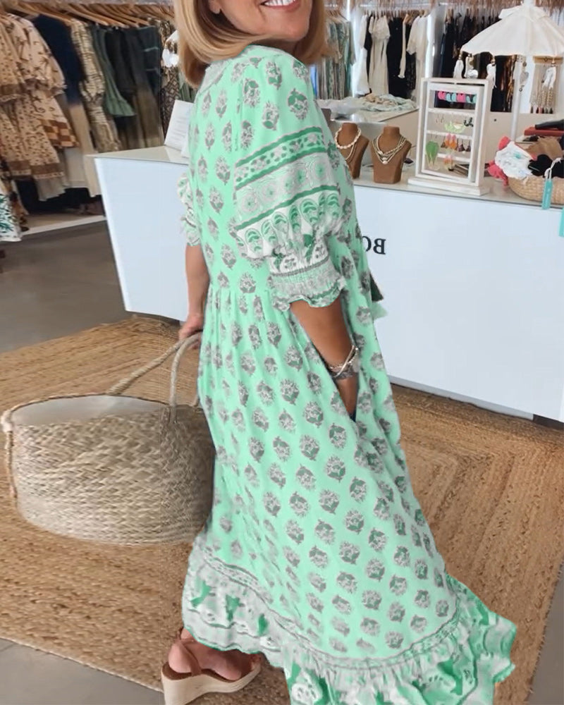 Elowen | Lantern Sleeve Maxi Dress