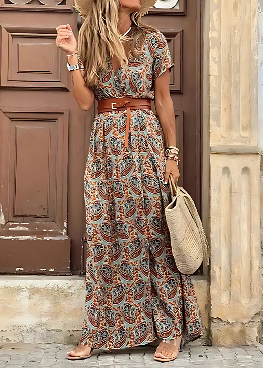 Monica Secrets | Elegant Bohemian Maxi Dress