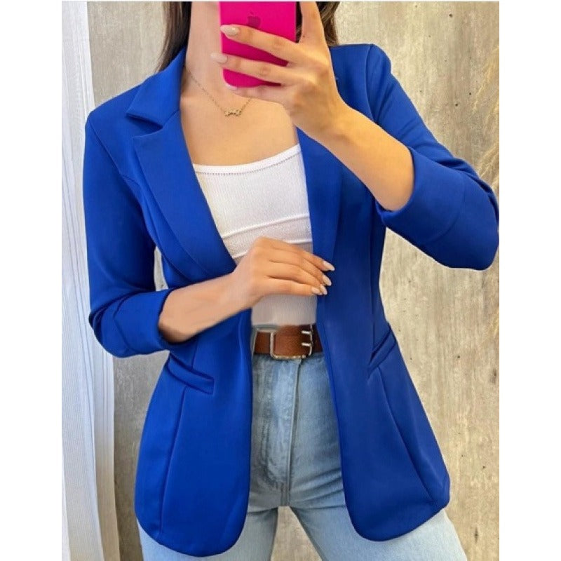 Monica Secrets | Women's Blazer – Tailored Fit – Smooth Texture – Classic Lapel – Flap Pockets