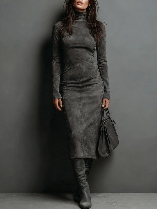 Adeline | Suede Maxi Dress