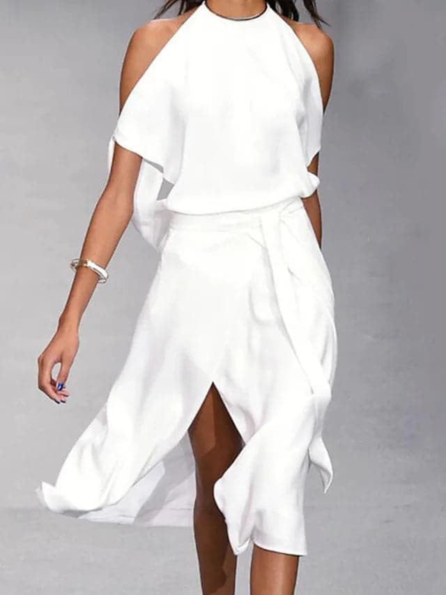 Elara | Sleeveless Halterneck Dress