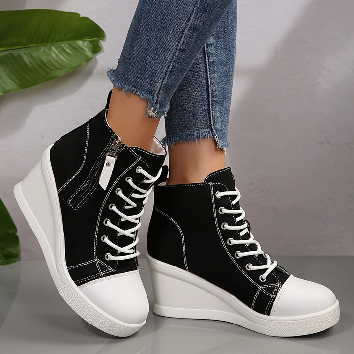Monica Secrets | Canvas Wedge Sneaker