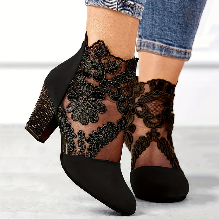 Monica Secrets | Lace Ankle Heel