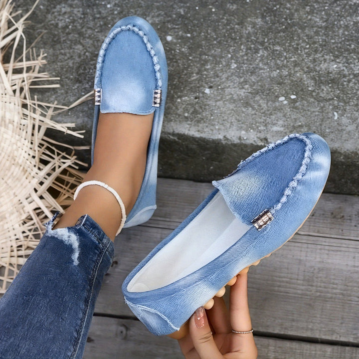 Monica Secrets | Denim Slip-On Flats