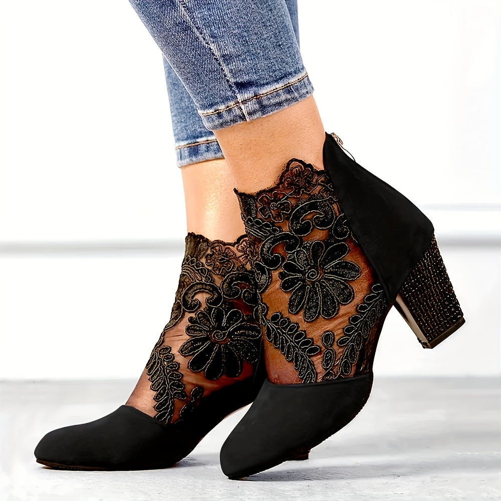 Monica Secrets | Lace Ankle Heel