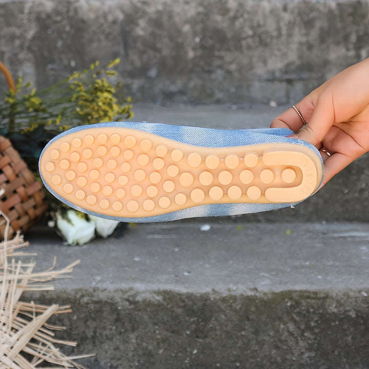 Monica Secrets | Denim Slip-On Flats