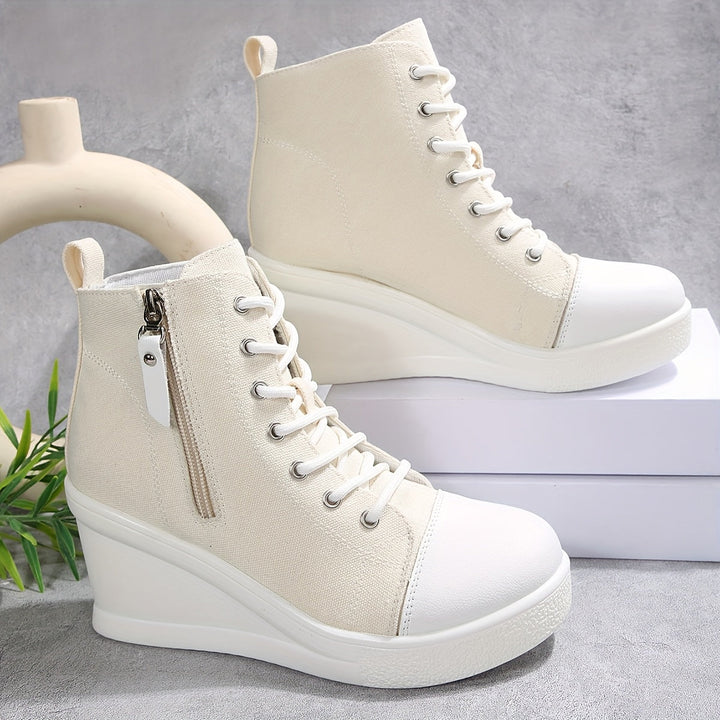 Monica Secrets | Canvas Wedge Sneaker