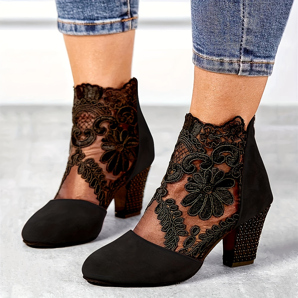Monica Secrets | Lace Ankle Heel