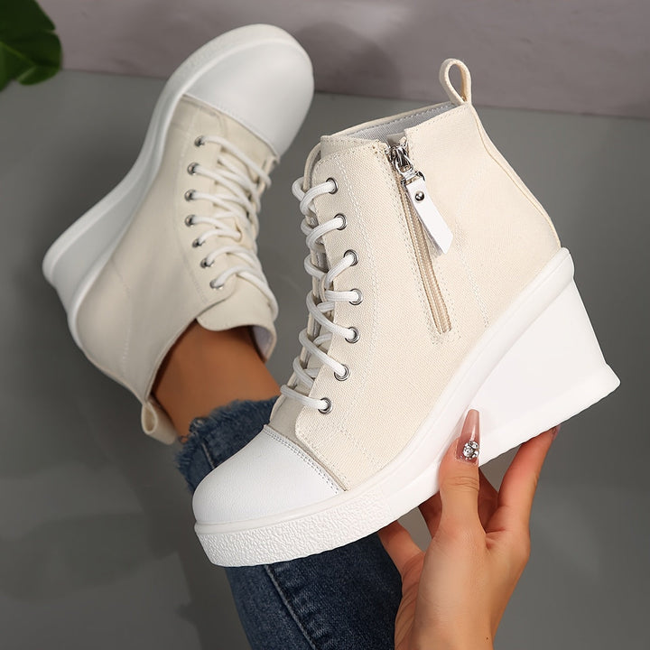 Monica Secrets | Canvas Wedge Sneaker