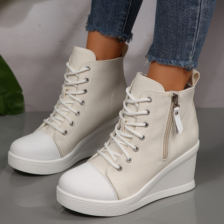 Monica Secrets | Canvas Wedge Sneaker