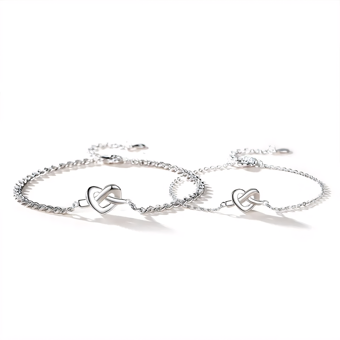 S925 Dainty Heart Knot Love Bracelet