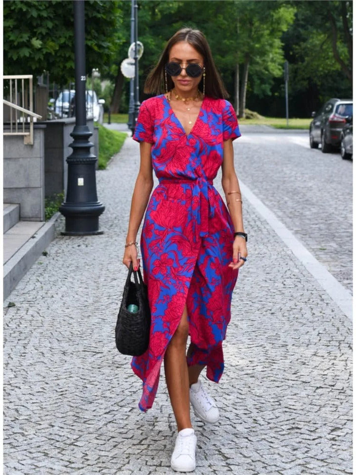 Selene | V-Neck Print Dress
