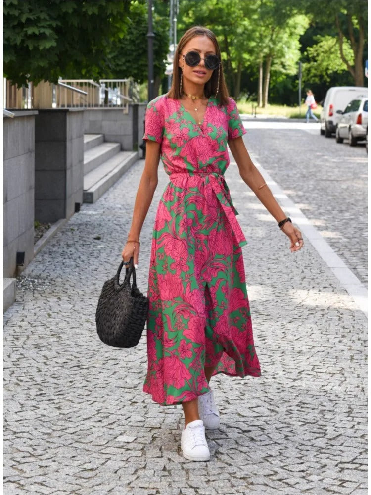 Selene | V-Neck Print Dress