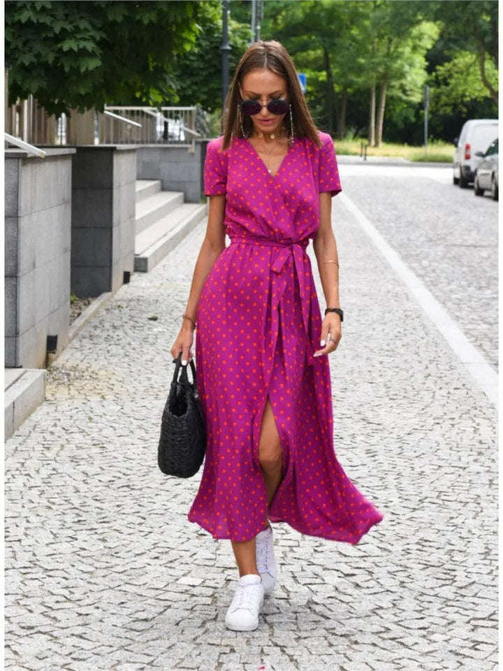 Selene | V-Neck Print Dress