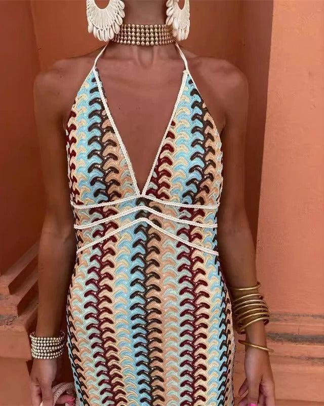 Monica Secrets | Boho Crochet Beach Tunic Dress