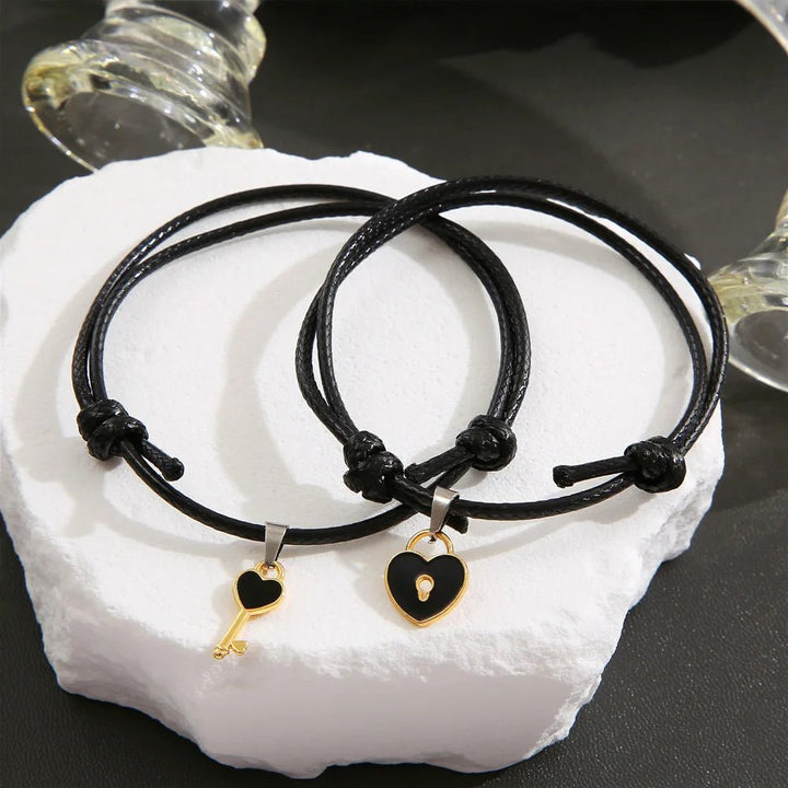 Minimal Lock & Key Couples Bracelets