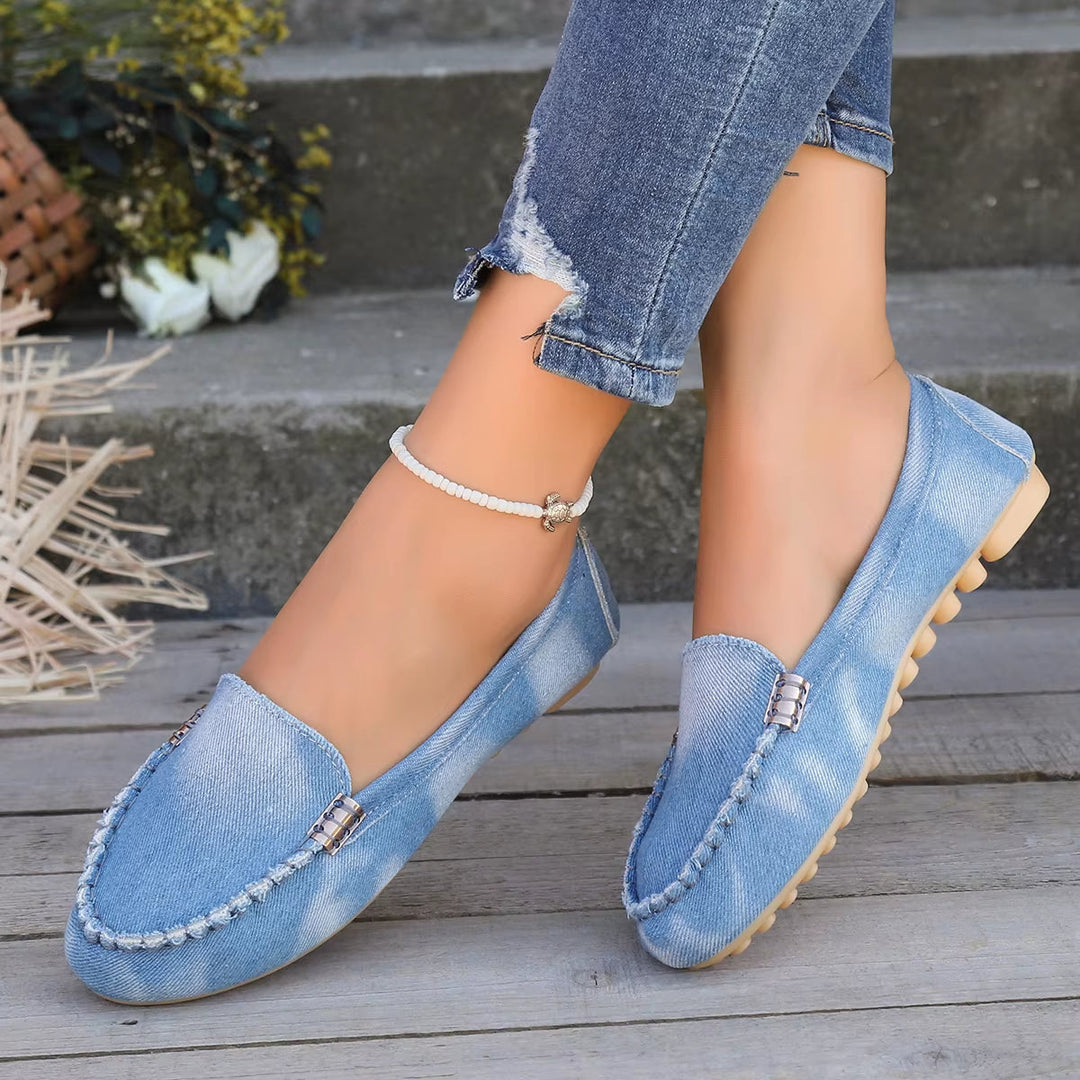 Monica Secrets | Denim Slip-On Flats