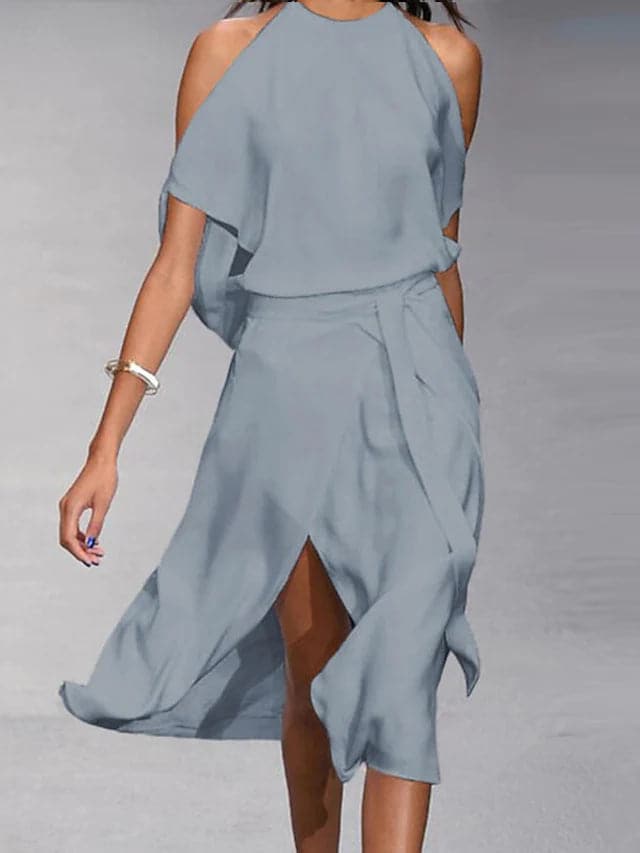 Elara | Sleeveless Halterneck Dress