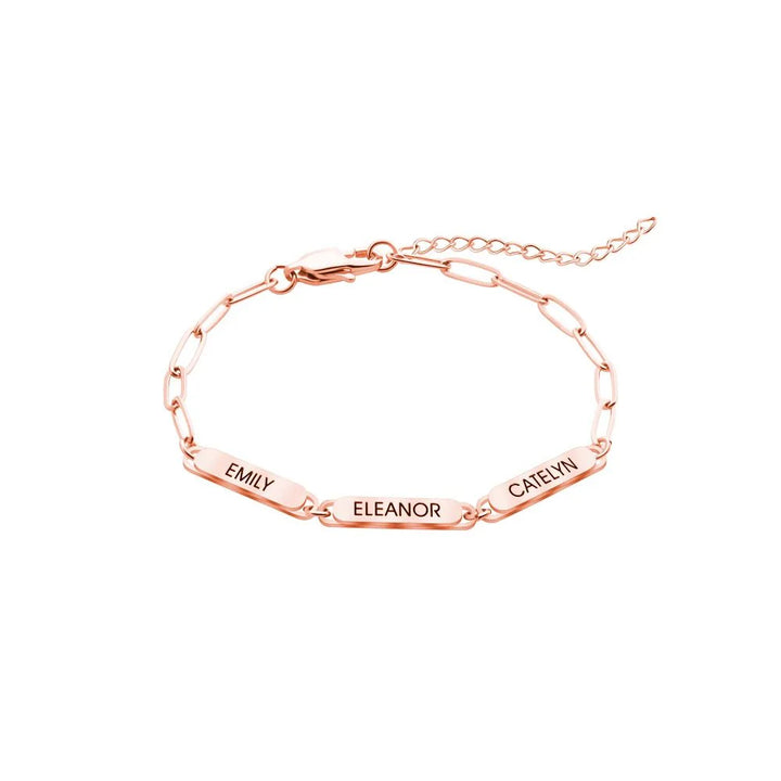 Personalized Family Names Paperclip Bracelet