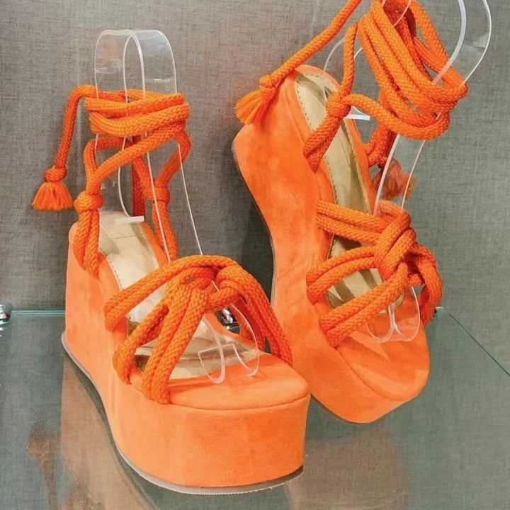 Monica Secrets | Lace-Up Platform Wedge