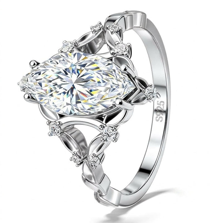 1ct S925 Marquise Cut Moissanite Droplet Ring