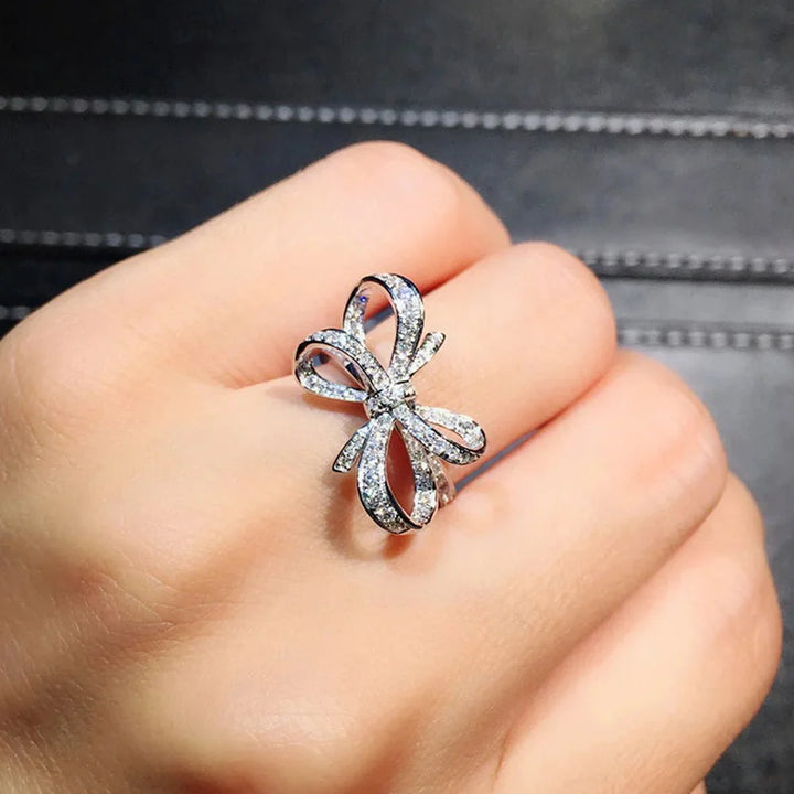 Romantic Bow Shaped Diamond Ring