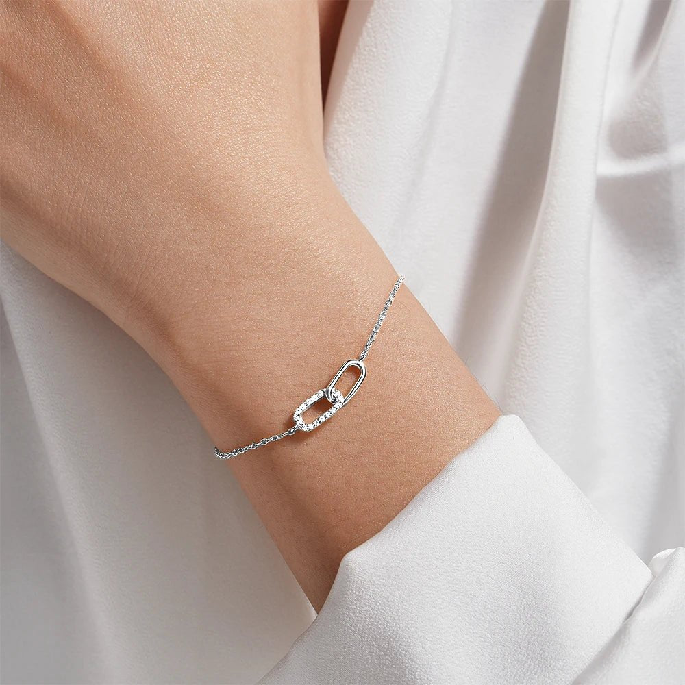 S925 Forever Linked Diamond Contrast Bracelet