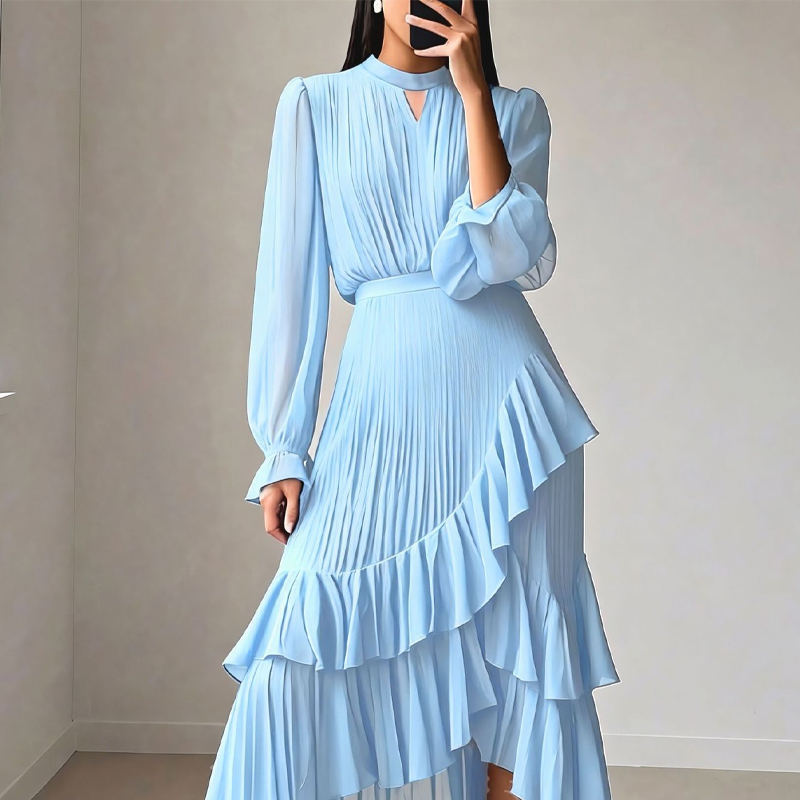 Luna | Pleated Midi Dress