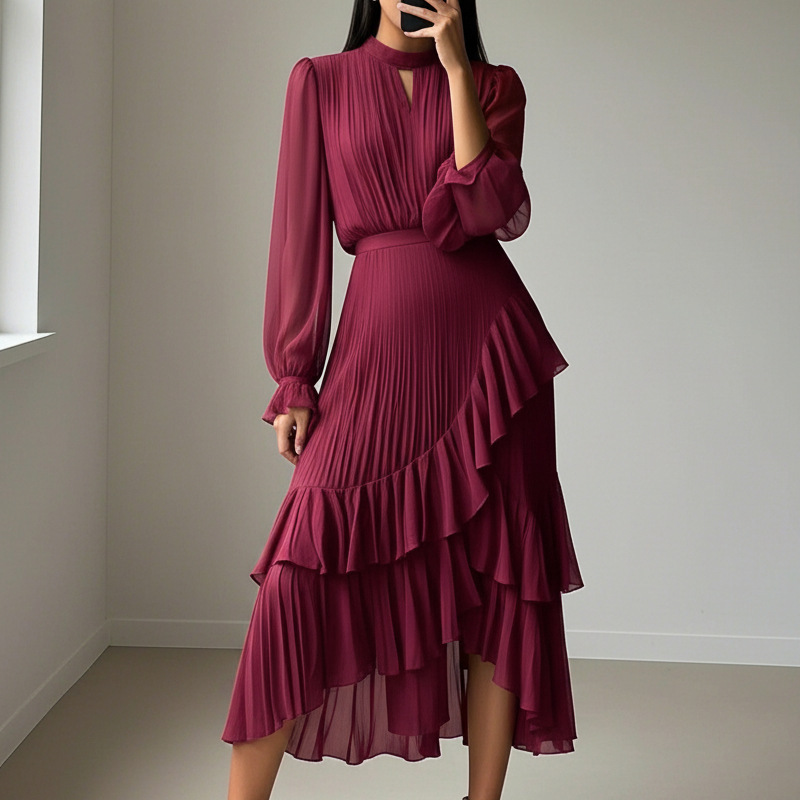 Luna | Pleated Midi Dress