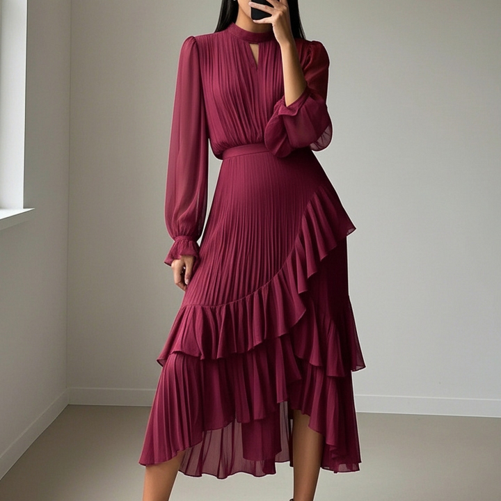 Luna | Pleated Midi Dress