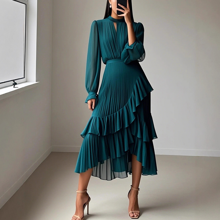 Luna | Pleated Midi Dress