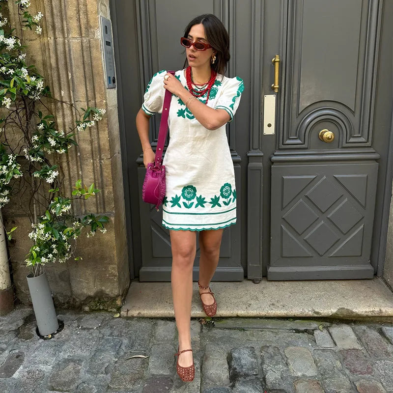 Matilda | Floral Embroidered Dress