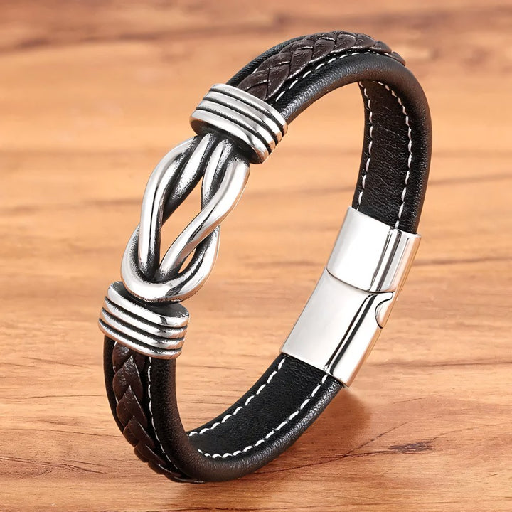 Unisex Eternal Love Knot Leather Bracelet